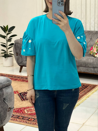 تیشرت آستین چین بابونه