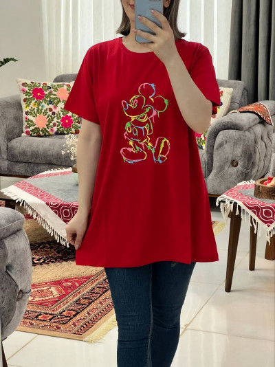 تیشرت بیگ سایز میکی آبرنگی