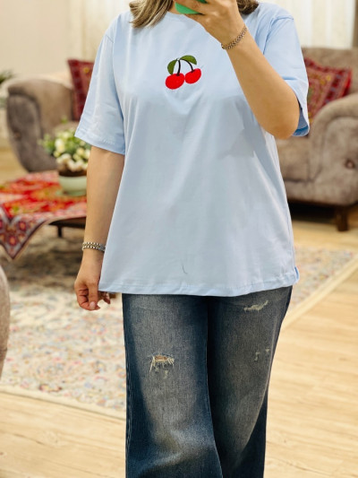 تیشرت آلبالو گلدوزی