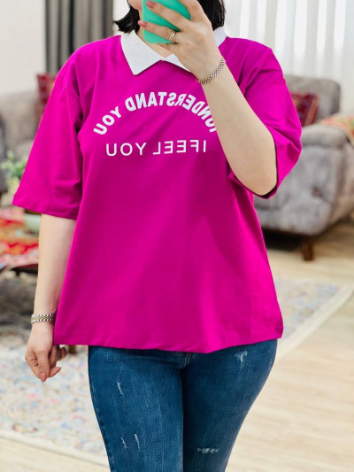 تیشرت باکسی یقه دار